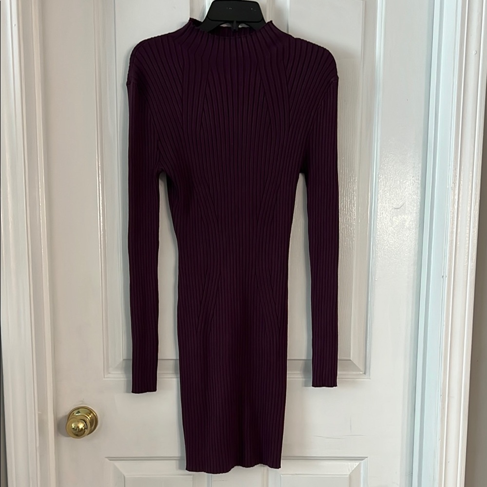 Hooked Up by IOT Purple Ribbed Bodycon Dress